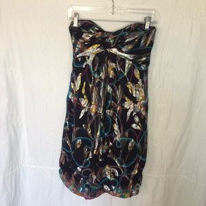 Nicole Miller Strapless Cocktail Purple Dress